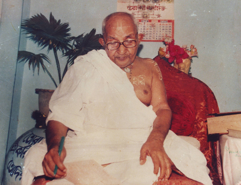 Dr. Mahanambrata Brahmachari during one of his engrossed writings