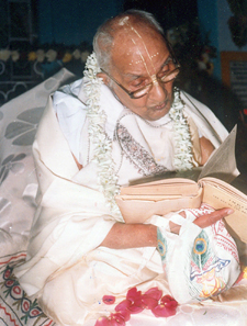 Dr. Mahanambrata Brahmachari while studying scriptures